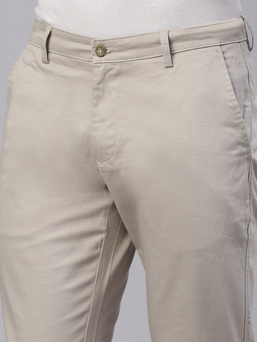 Classic Polo Men's Cream Moderate Fit Solid Trouser||TQ1-CL-29 B-CRM-MF-LY