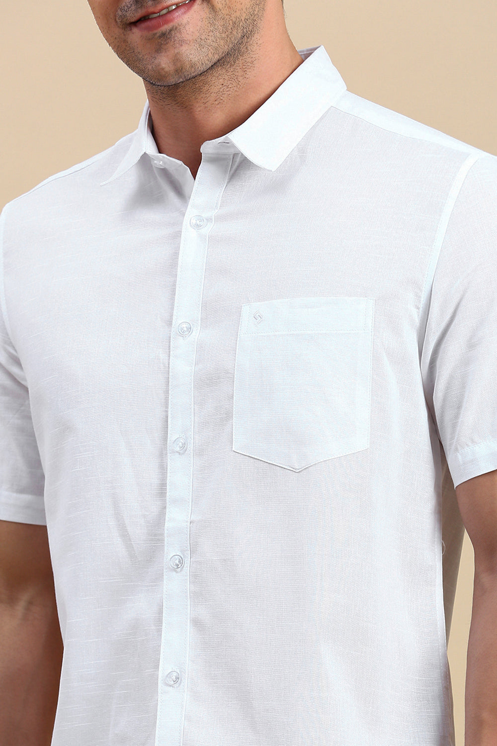 Classic Polo Men's Half Sleeve White Polo Neck Slim Fit Solid Casual Shirt | TOY-TRALIX-WHITE SF HS