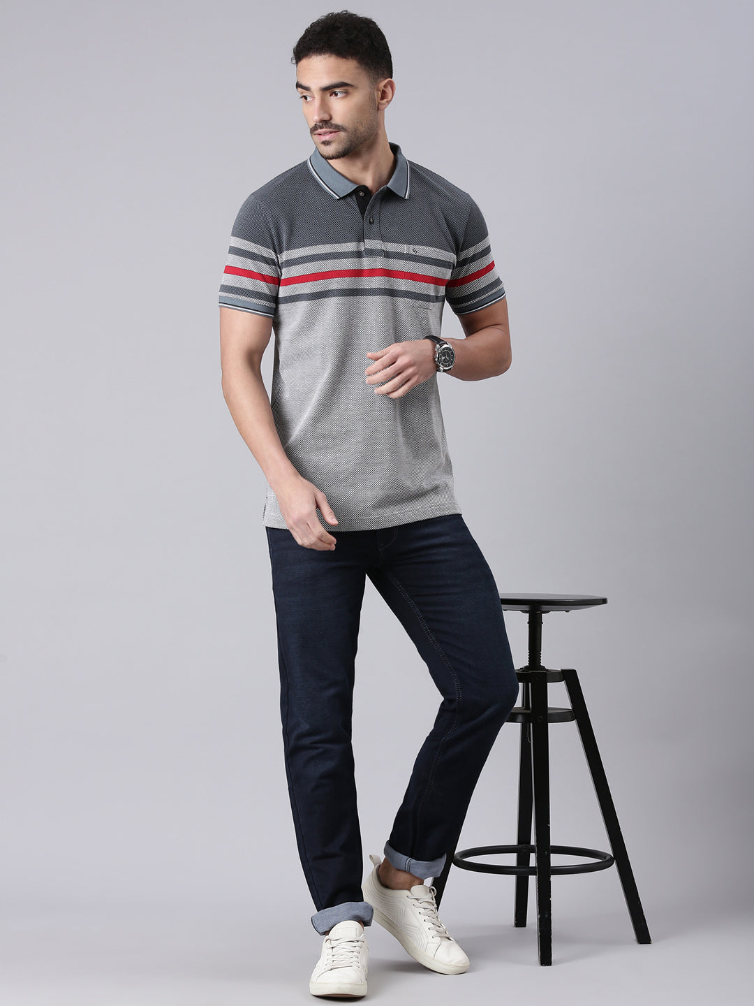 Classic Polo Men's Dark Navy Blue Solid Cotton Slim Fit Jeans | CPDQ2-42-L.NVY-SF