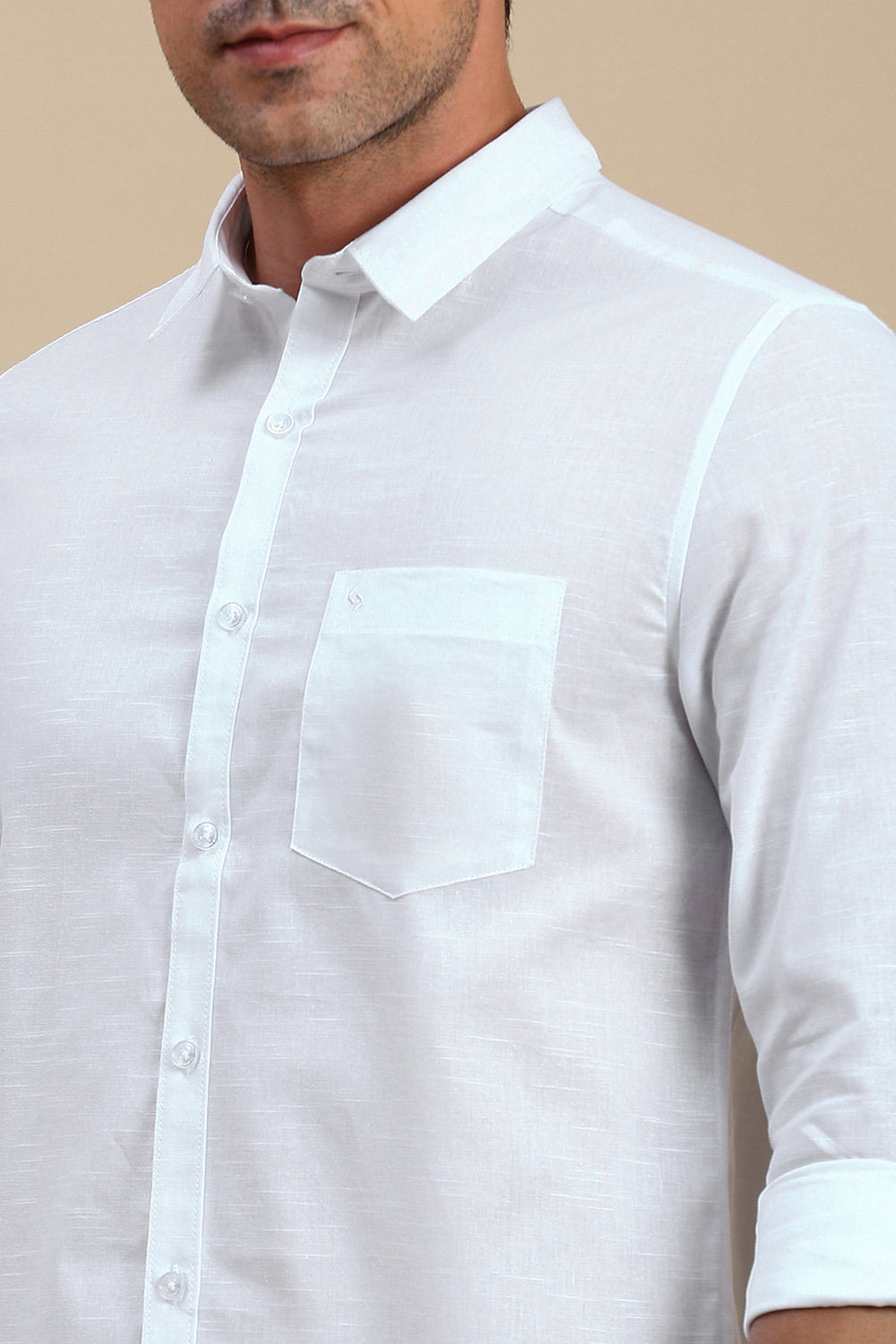 Classic Polo Men's Full Sleeve White Polo Neck Slim Fit Solid Casual Shirt | TOY-TRALIX-WHITE SF FS