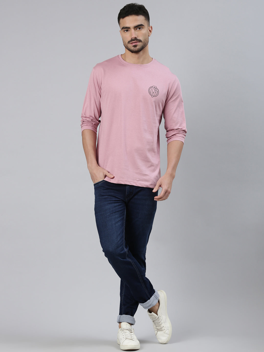 Classic Polo Men's Dark Pink Crew Neck Solid Cotton Slim Fit T-Shirt | BALENO FS - 01 B SF C