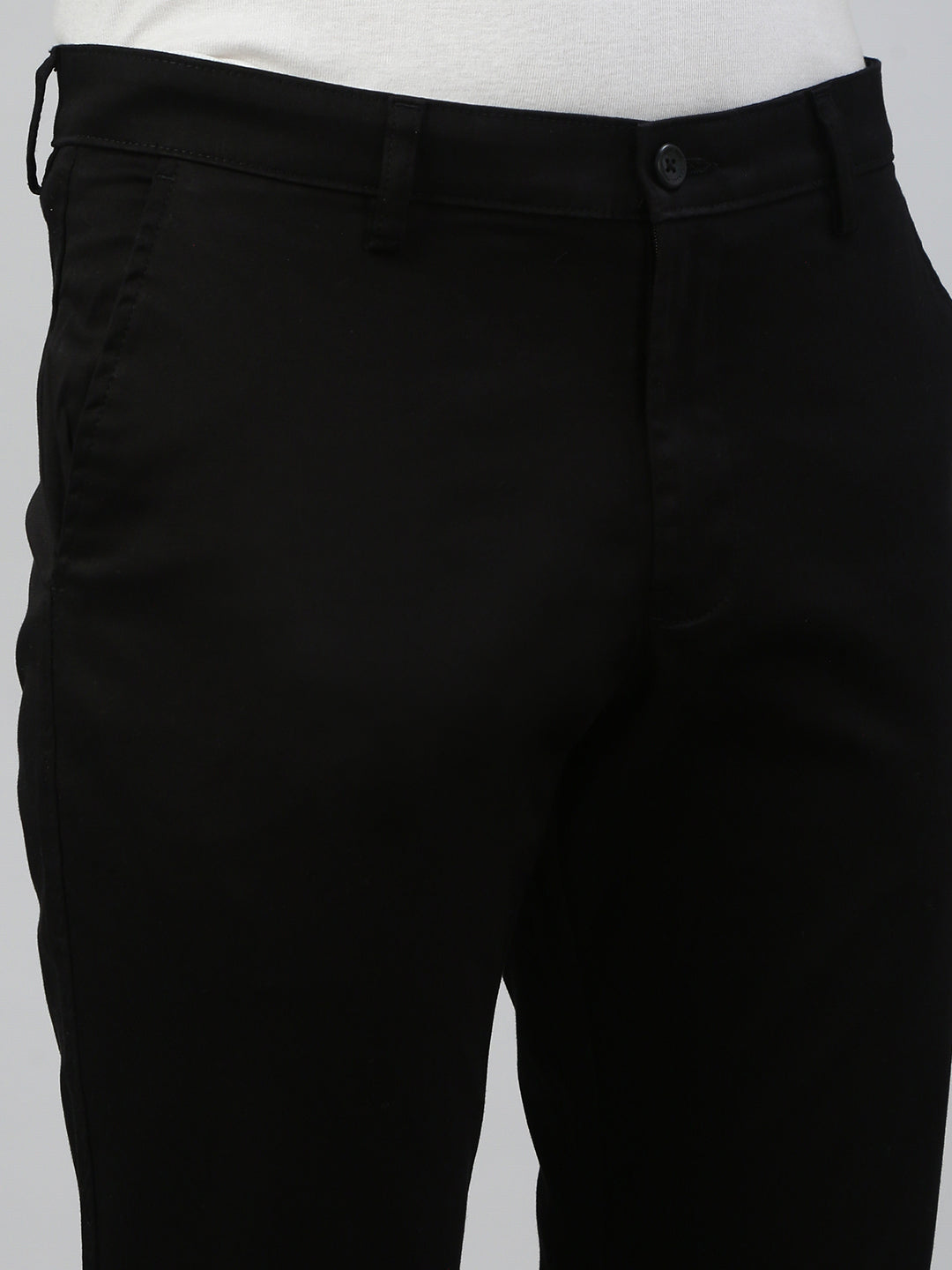 Classic Polo Men's Black Moderate Fit Solid Casual Trouser||TQ1-CL-31 C-BLK-MF-LY