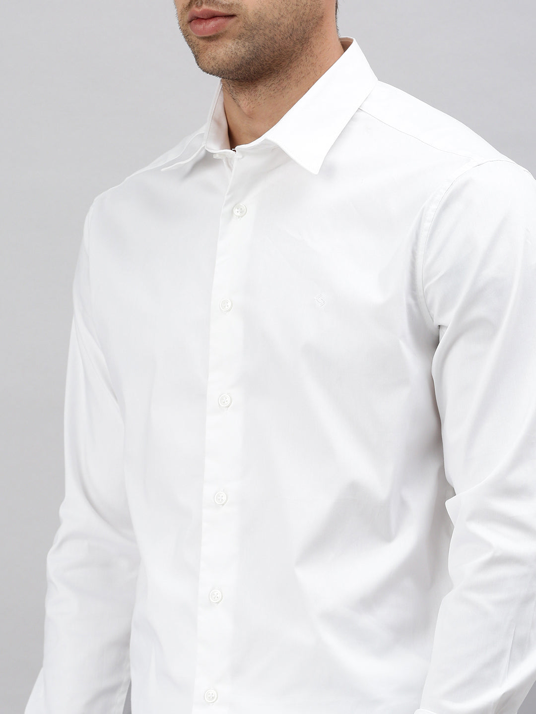 Classic Polo Men's Full Sleeve White Slim Fit Solid Casual Shirt | SP2-EL-08 A-FS-SLD-SF