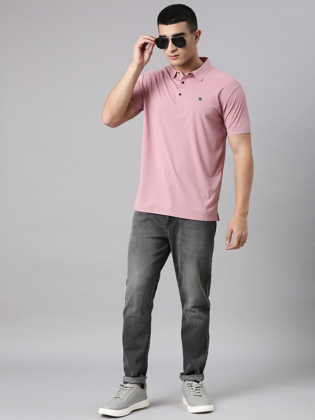 Classic Polo Men's Half Sleeve Pink Polo Neck Slim Fit Solid Premium Cotton T-Shirt | UNICO - 171 SF P