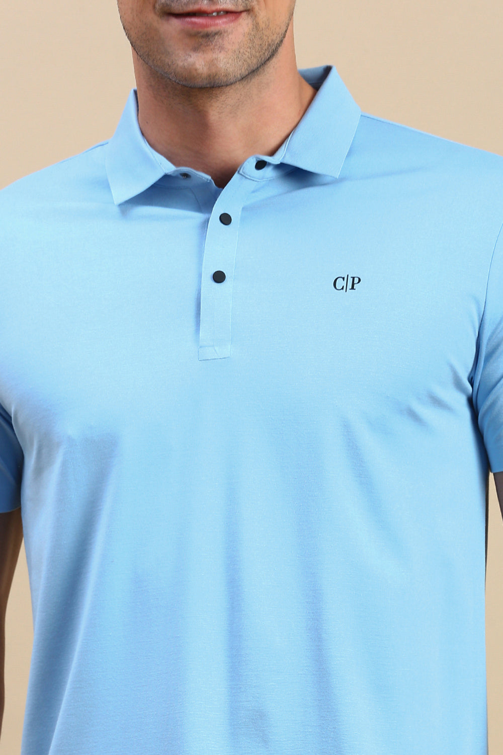 Classic Polo Men's Half Sleeve Blue Polo Neck Slim Fit Solid T-Shirt | UNICO - 130 SF P