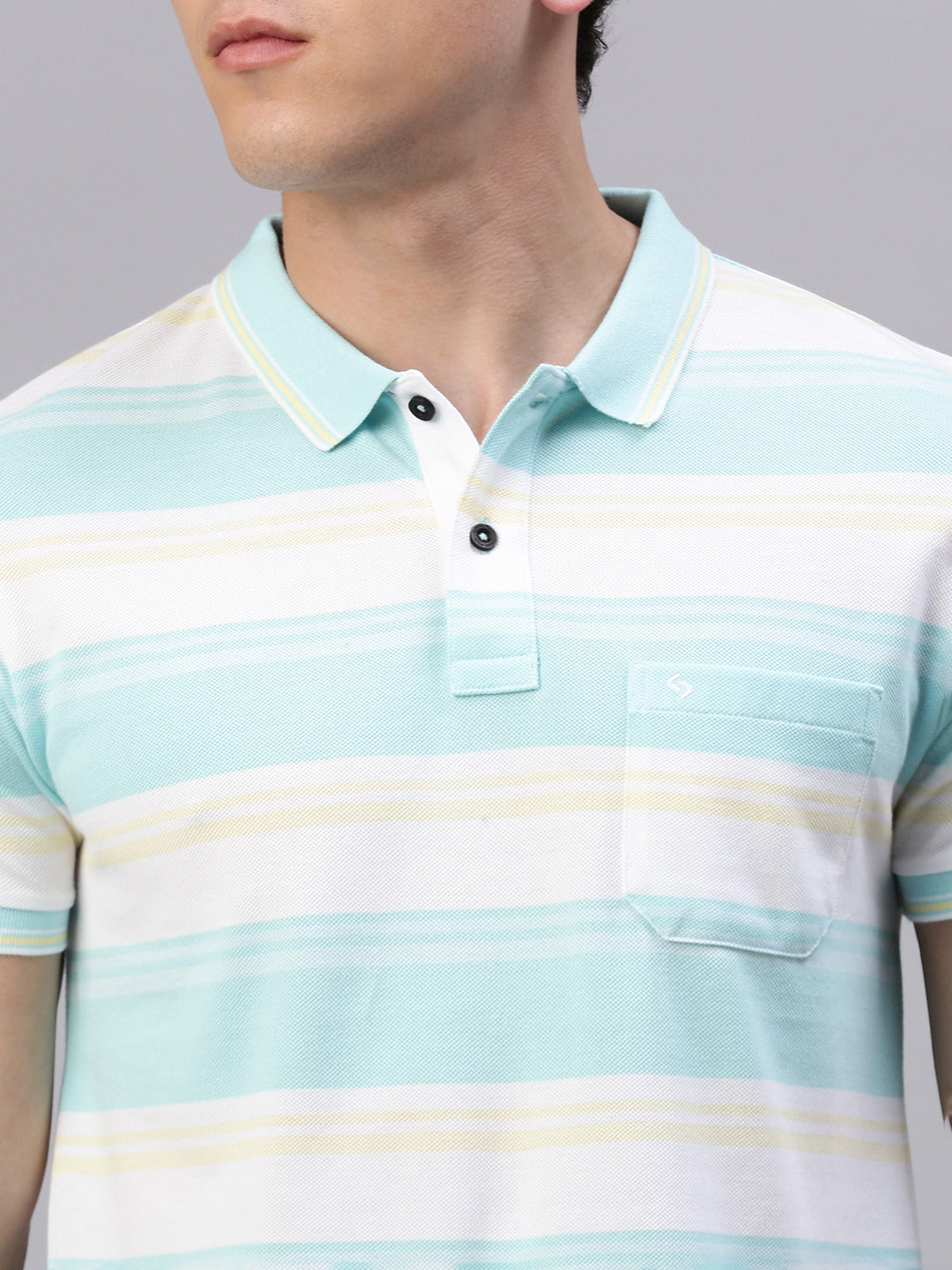 Classic Polo Men's Half Sleeve Multicolor Polo Neck Slim Fit Striped T-Shirt||ADORE - 232 A SF P