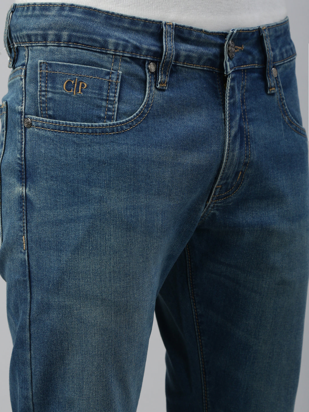 Classic Polo Men's Blue Slim Fit Solid Denim||CPDQ1-20-M.BLU-AF