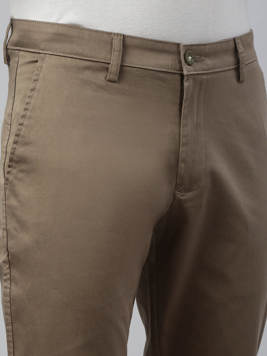 Classic Polo Men's Khaki Moderate Fit Solid Casual Trouser||TQ1-CL-31 E-KHK-MF-LY