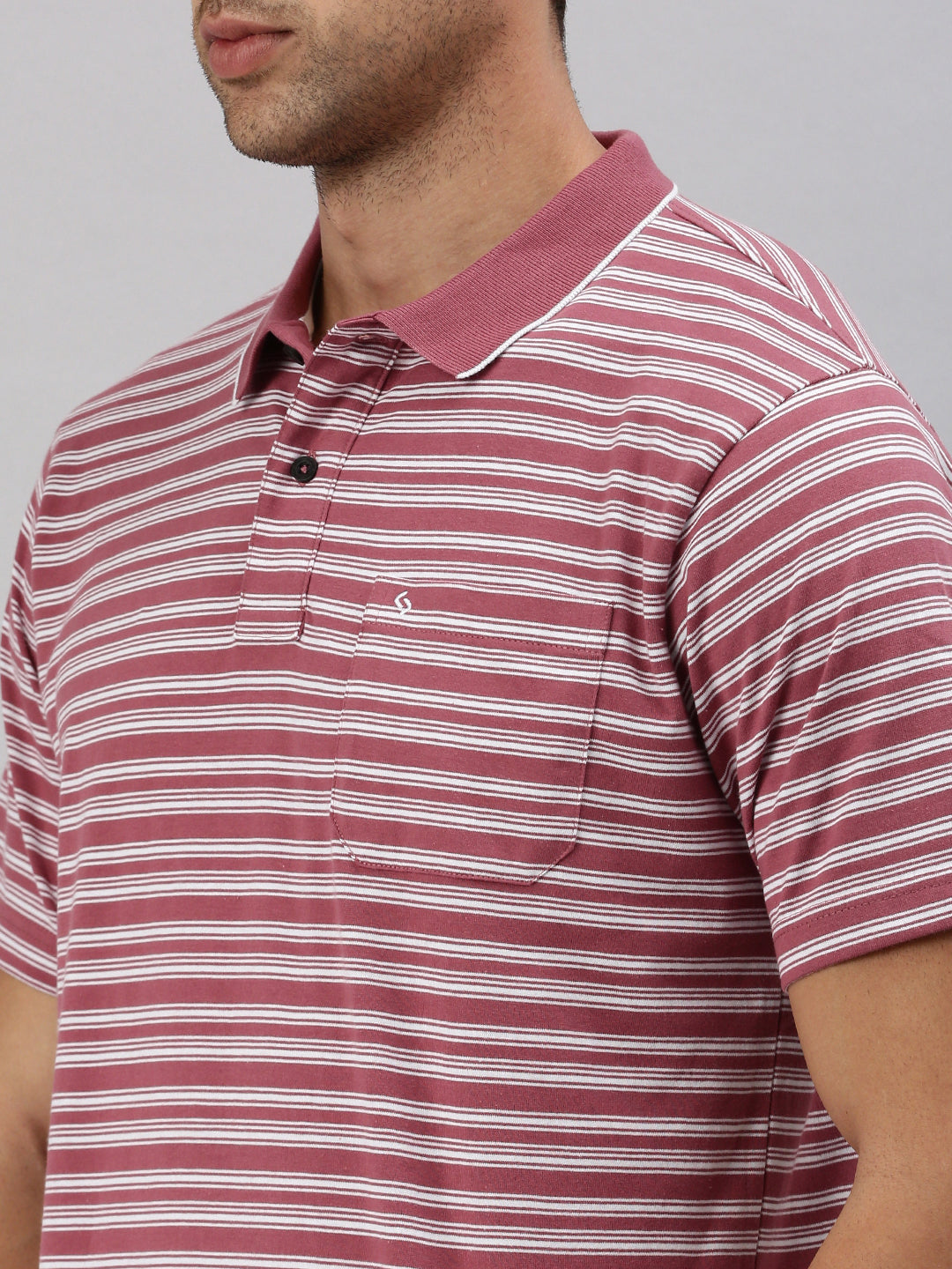 Classic Polo Men's Half Sleeve Dr.Pink/White Polo Neck Cotton Authentic Fit T Shirt | FEEDERS - 265 A AF P
