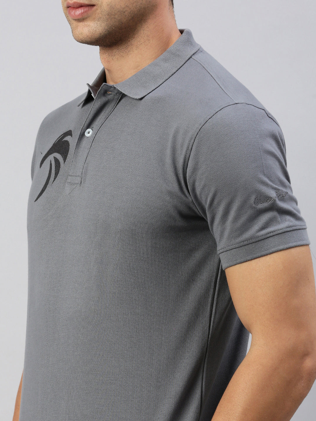 Classic Polo Men's Half Sleeve Dr.Grey Polo Neck Cotton Slim Fit T Shirt | PRM - 803 A SF P