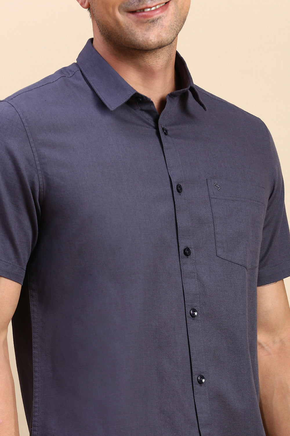 Classic Polo Men's Half Sleeve Dark Grey Polo Neck Slim Fit Solid Casual Shirt | TOY-TRALIX-D.GREY SF HS