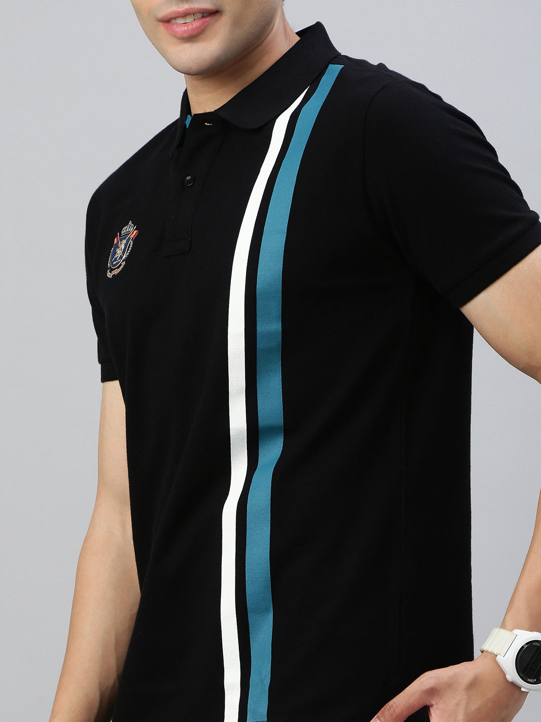 Classic Polo Men's Half Sleeve Black Polo Neck Slim Fit Solid T-Shirt||GEN-X-POLO 35 A SF P