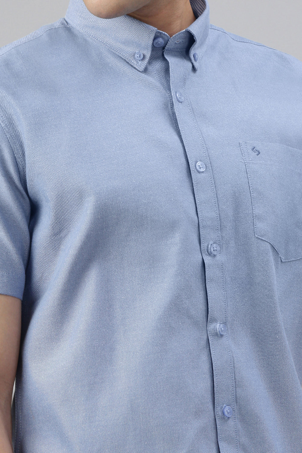 Classic Polo Men's Half Sleeve Blue Polo Neck Slim Fit Solid Casual Shirt | TOY-KLYPTO-BLUE MF HS