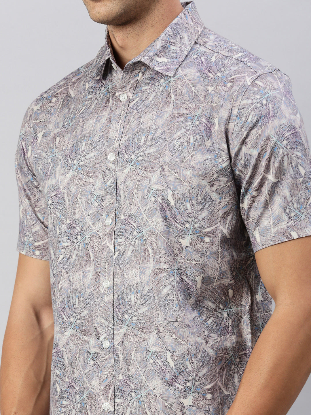 Classic Polo Men's Half Sleeve Multicolor Cotton Slim Fit Woven Shirt | SP2-GN-17 B-HS-PRT-BSL