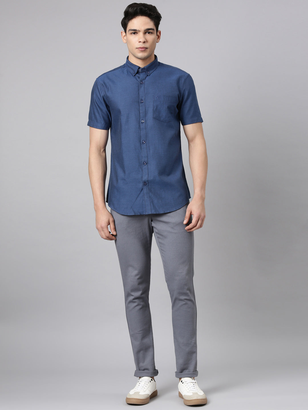 Classic Polo Men's Half Sleeve Teal Blue Polo Neck Milano Fit Solid Cotton Casual Shirt | TOY-ENZO-TEAL MF HS