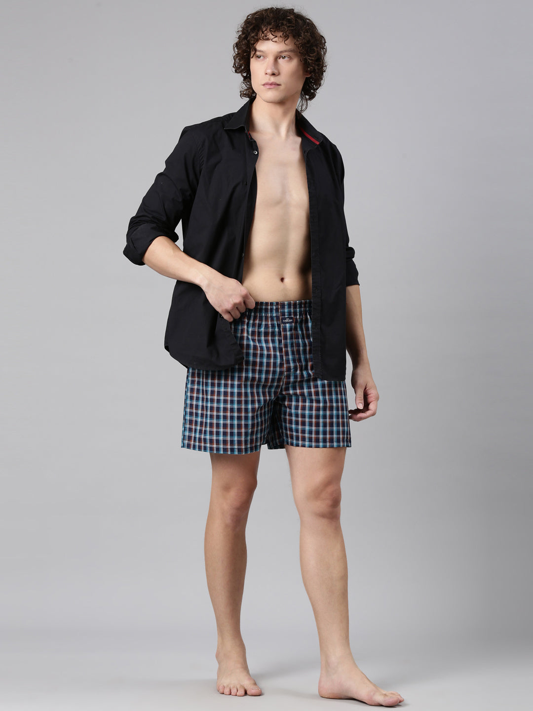 Classic Polo Men's Checked/Solid Slim Fit Cotton Boxer Shorts Pack Of 2 | BXT-54-CHK-SLD