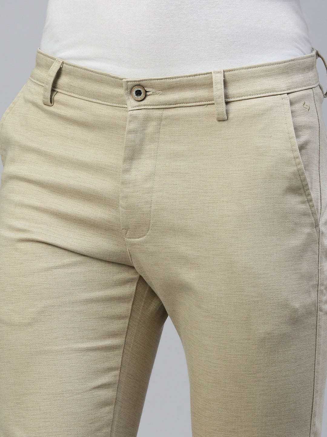 Classic Polo Men's Beige Slim Fit Solid Trouser||TQ1-CL-10 A-BEG-MF-LY