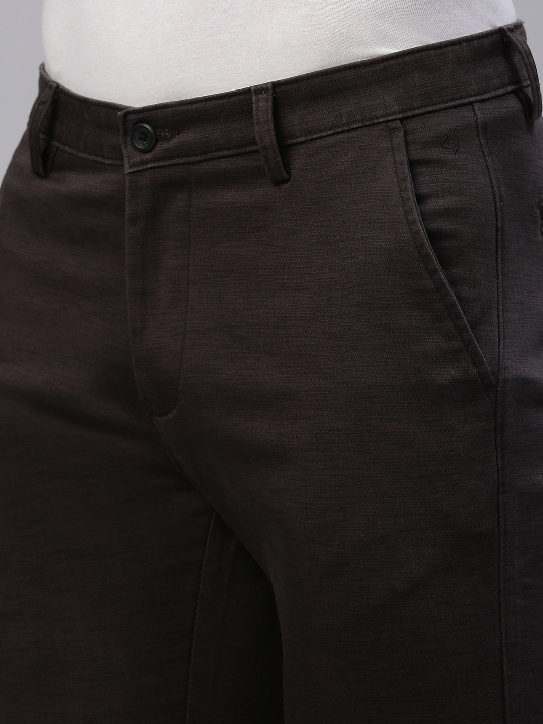 Classic Polo Men's Brown Slim Fit Solid Trouser||TQ1-CL-10 D-BRW-MF-LY