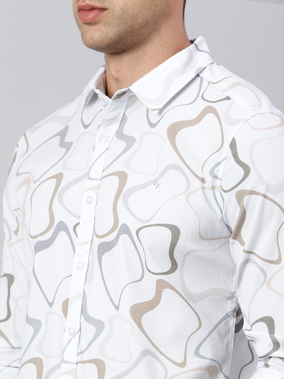 Classic Polo Men's Full Sleeve Multi Polo Neck Slim Fit Printed Shirt | SP2-GN-06 B-FS-PRT-BSL