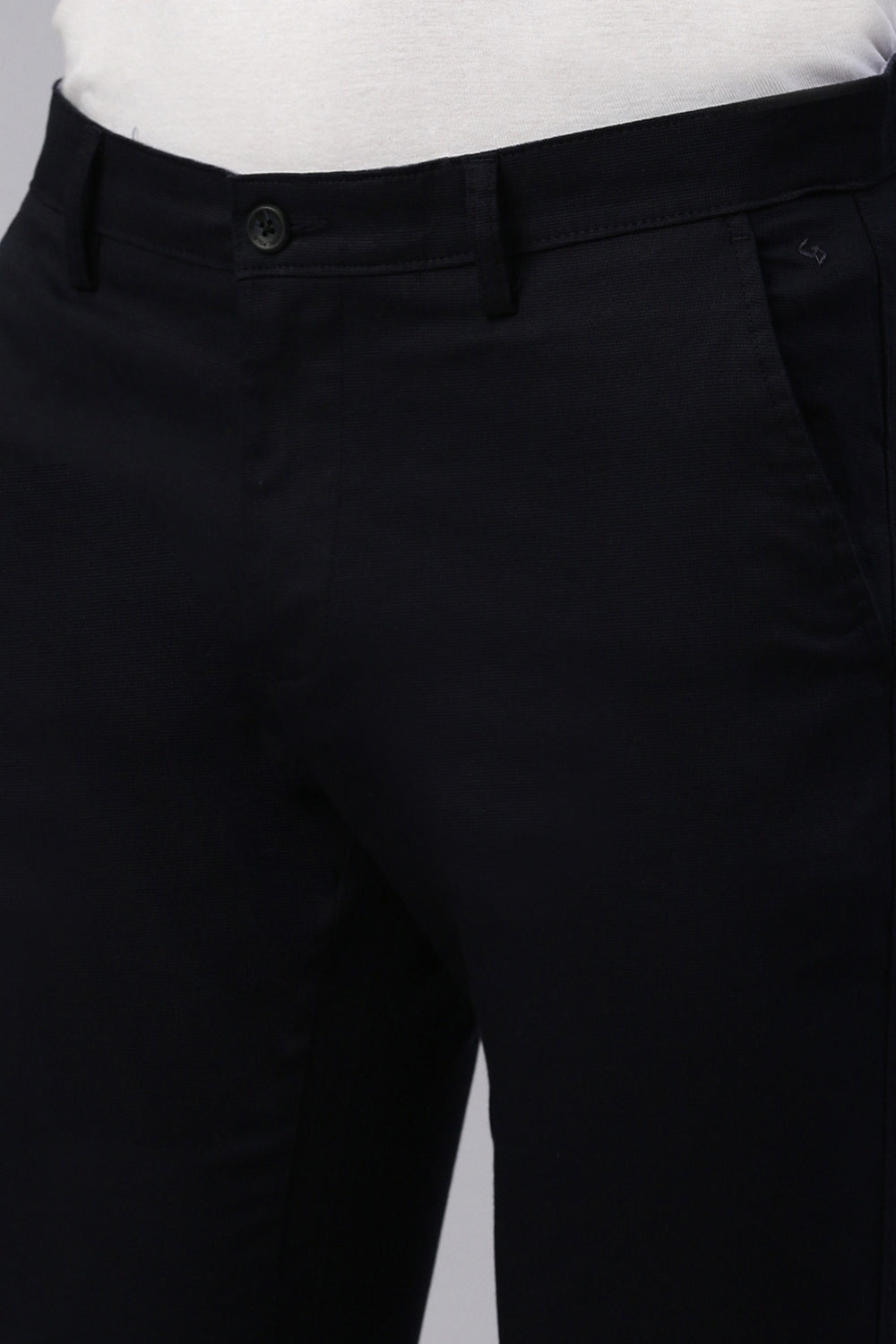 Classic Polo Men's Dark Navy Moderate Fit Solid Trouser | TQ1-CL-21 E-NVY-MF-LY