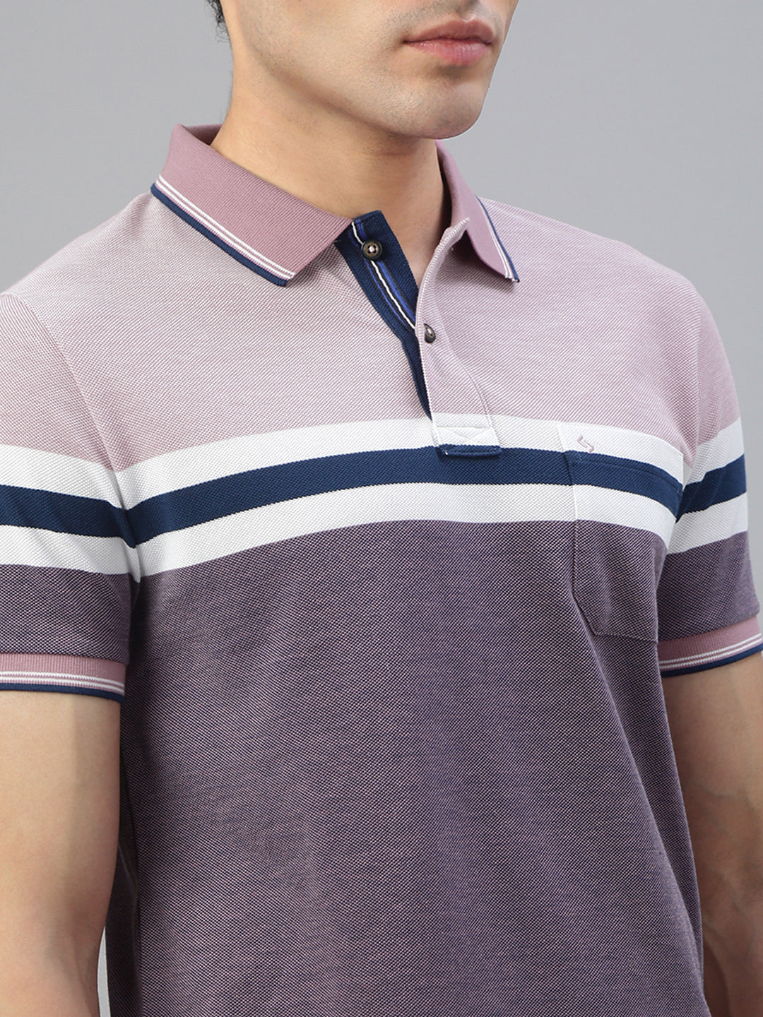 Classic Polo Men's Half Sleeve Multicolor Polo Neck Slim Fit Striped T-Shirt||VTA - 295 A SF P