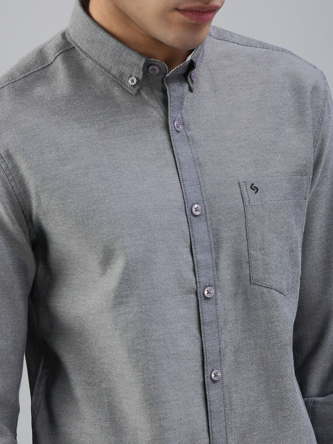 Classic Polo Men's Full Sleeve Charcoal Grey Polo Neck Slim Fit Solid Casual Shirt | TOY-KLYPTO-BLACK MF FS