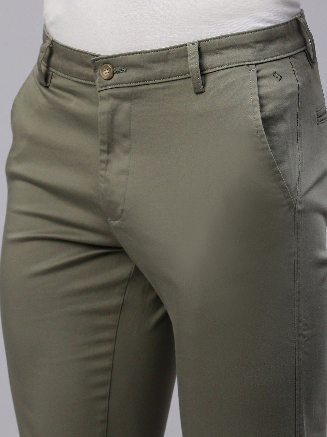 Classic Polo Men's Olive Slim Fit Solid Trouser||TQ1-CL-31-F-OLV-MF-LY