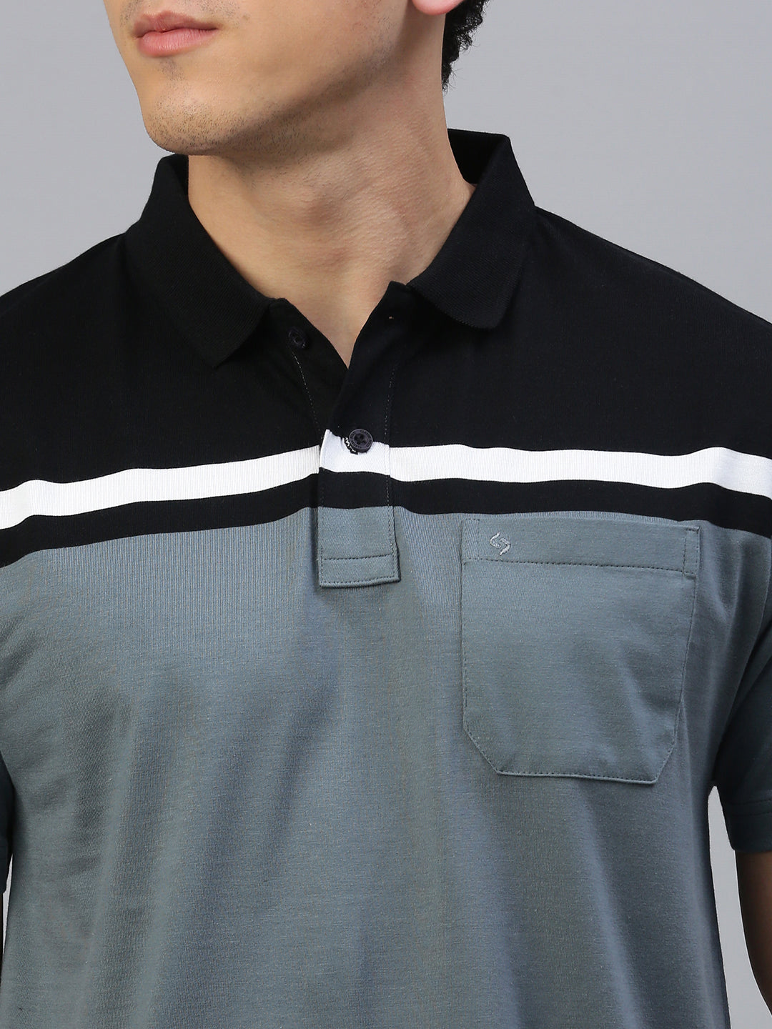 Classic Polo Men's Half Sleeve Grey/Black Polo Neck Authentic Fit Solid T-Shirt||MEL - 266 A AF P