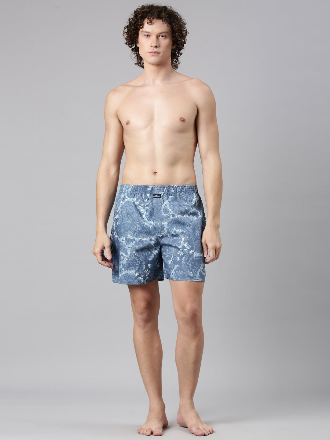 Classic Polo Men's All-Over Print/Solid Slim Fit Cotton Boxer Shorts Pack Of 2 | BXT-101-PRT-SLD