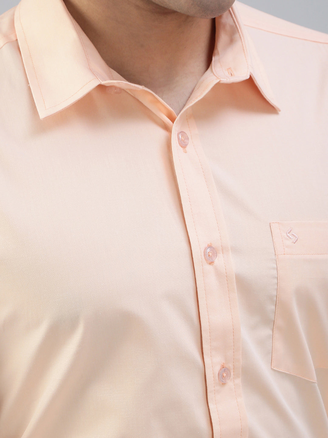 Classic Polo Men's Full Sleeve Lt.Peach Polo Neck Slim Fit Solid Shirt||TOY-NEXGEN-PEACH SF FS