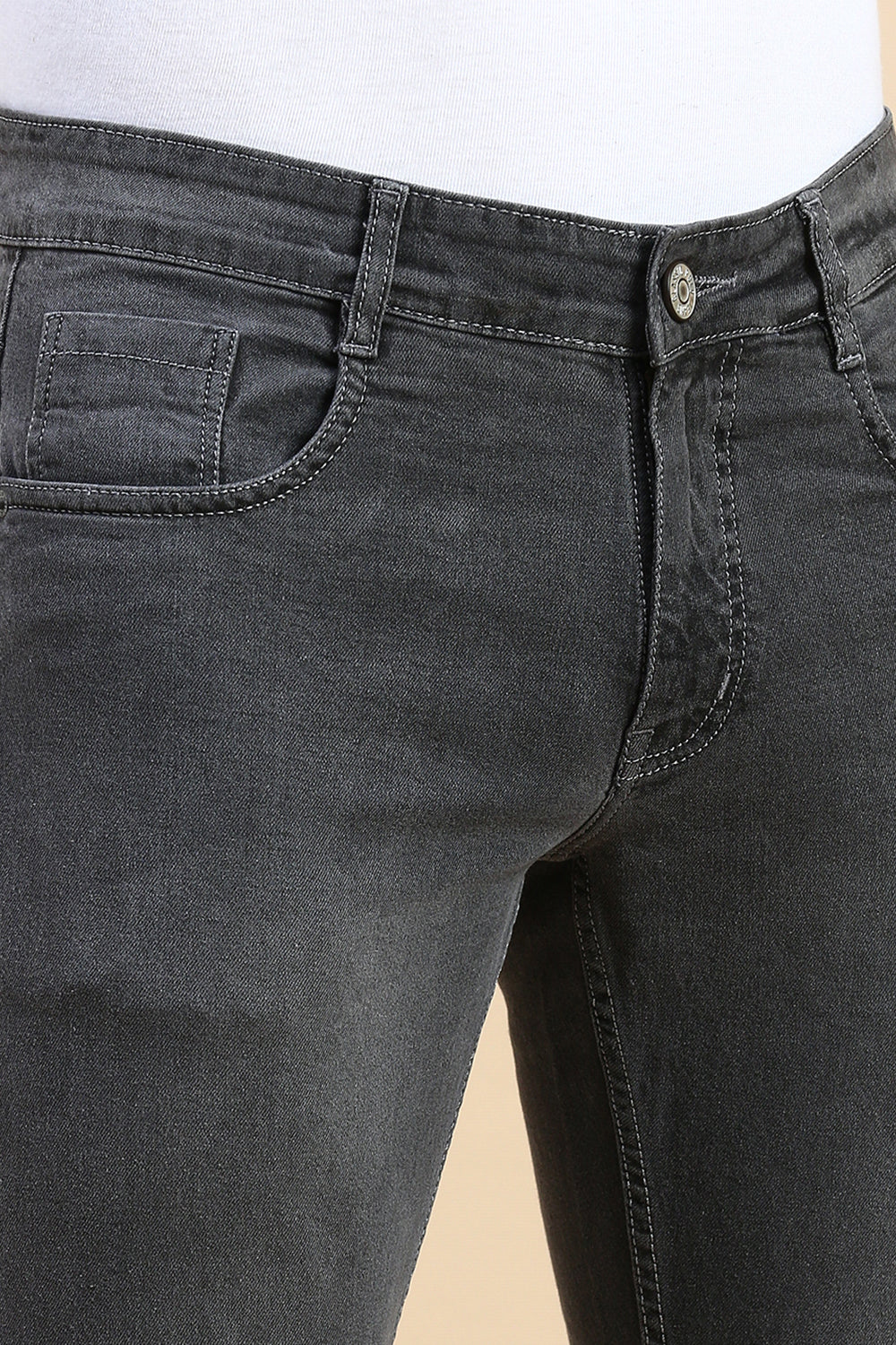 Classic Polo Men's Light Grey Slim Fit Solid Denim | MEZCLILLA-L.GREY-SK