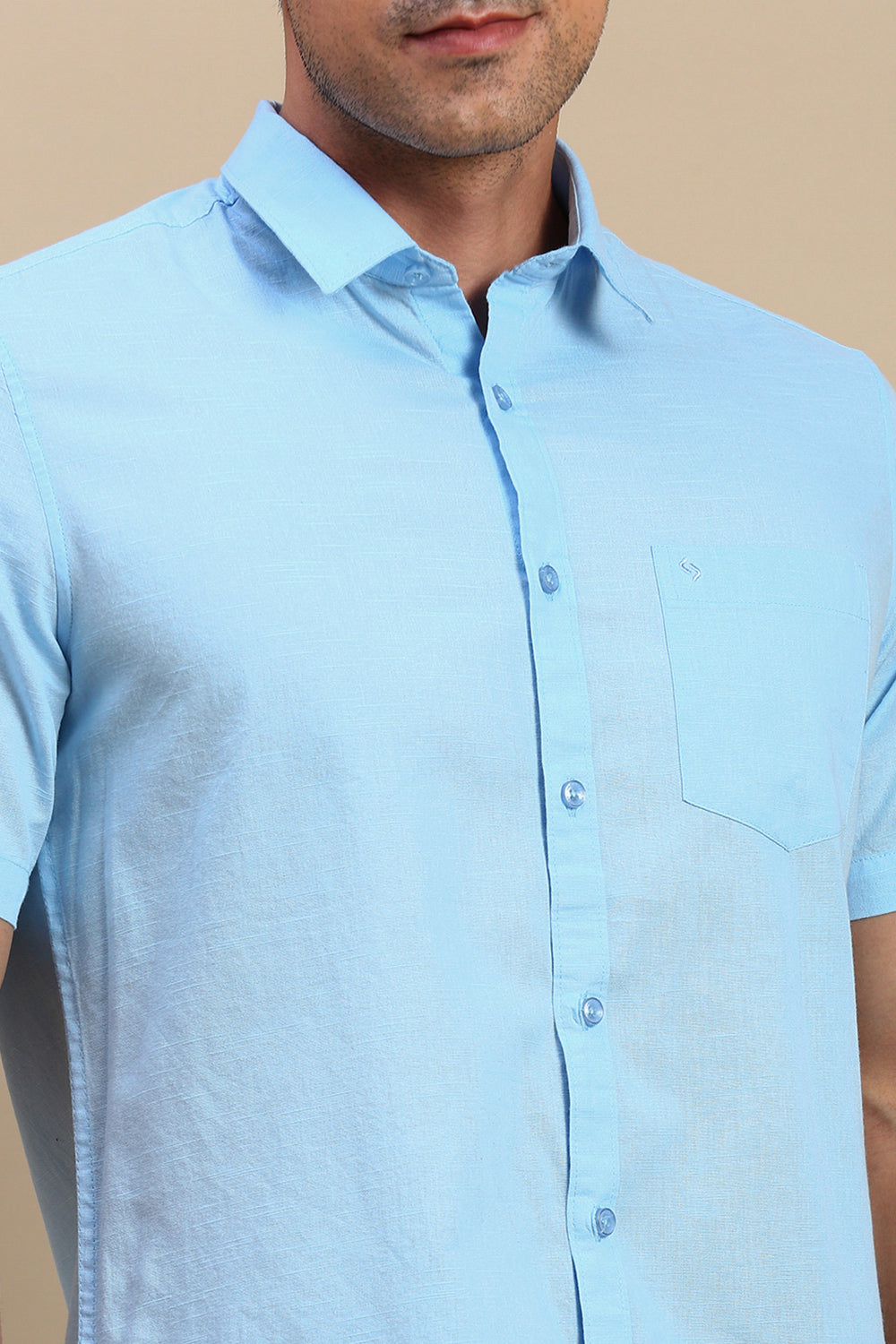 Classic Polo Men's Half Sleeve Blue Polo Neck Slim Fit Solid Casual Shirt | TOY-TRALIX-S.BLUE SF HS