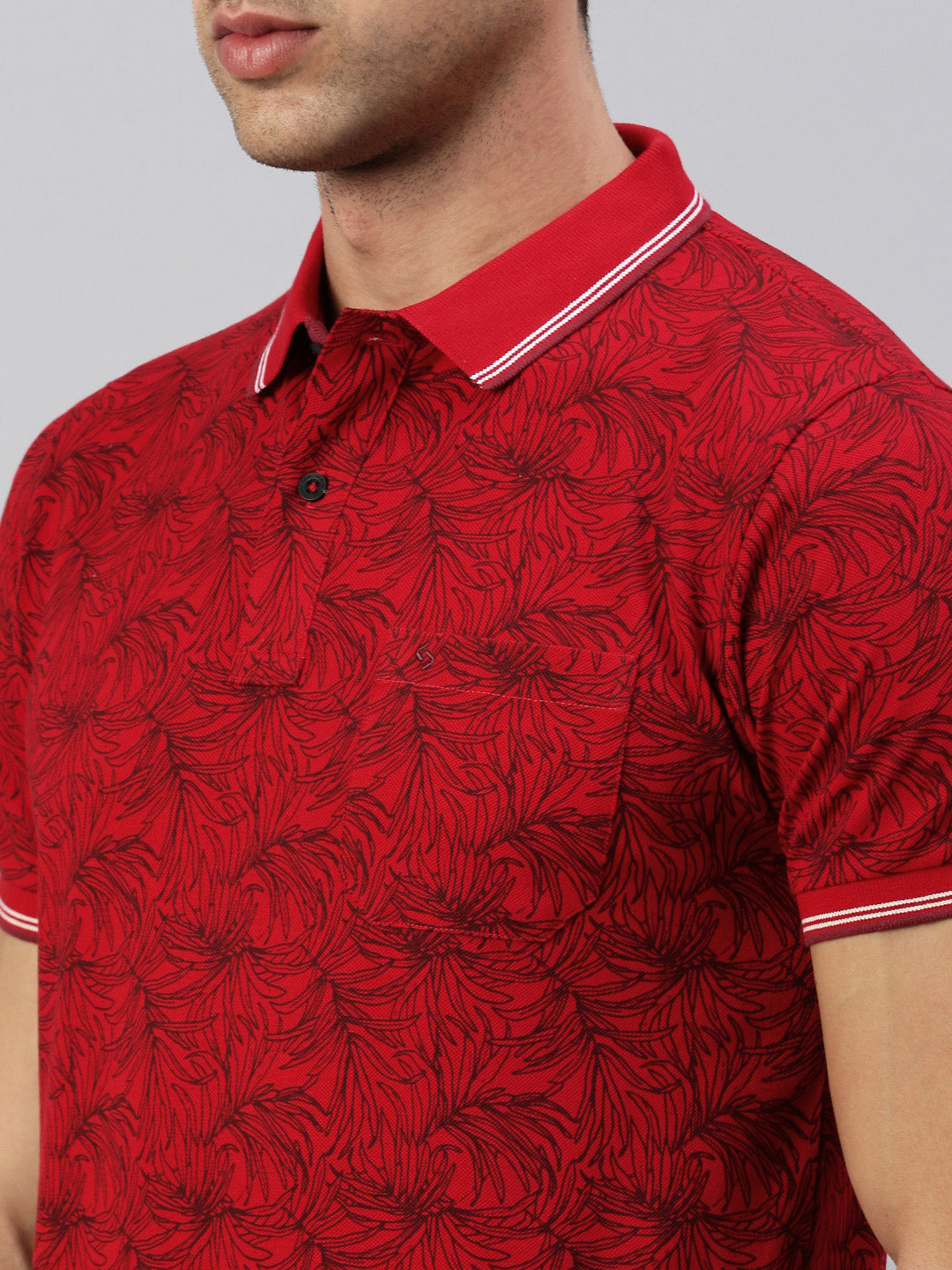 Classic Polo Men's Half Sleeve Red/Black Polo Neck Cotton Slim Fit T Shirt | BEAU - 262 B SF P