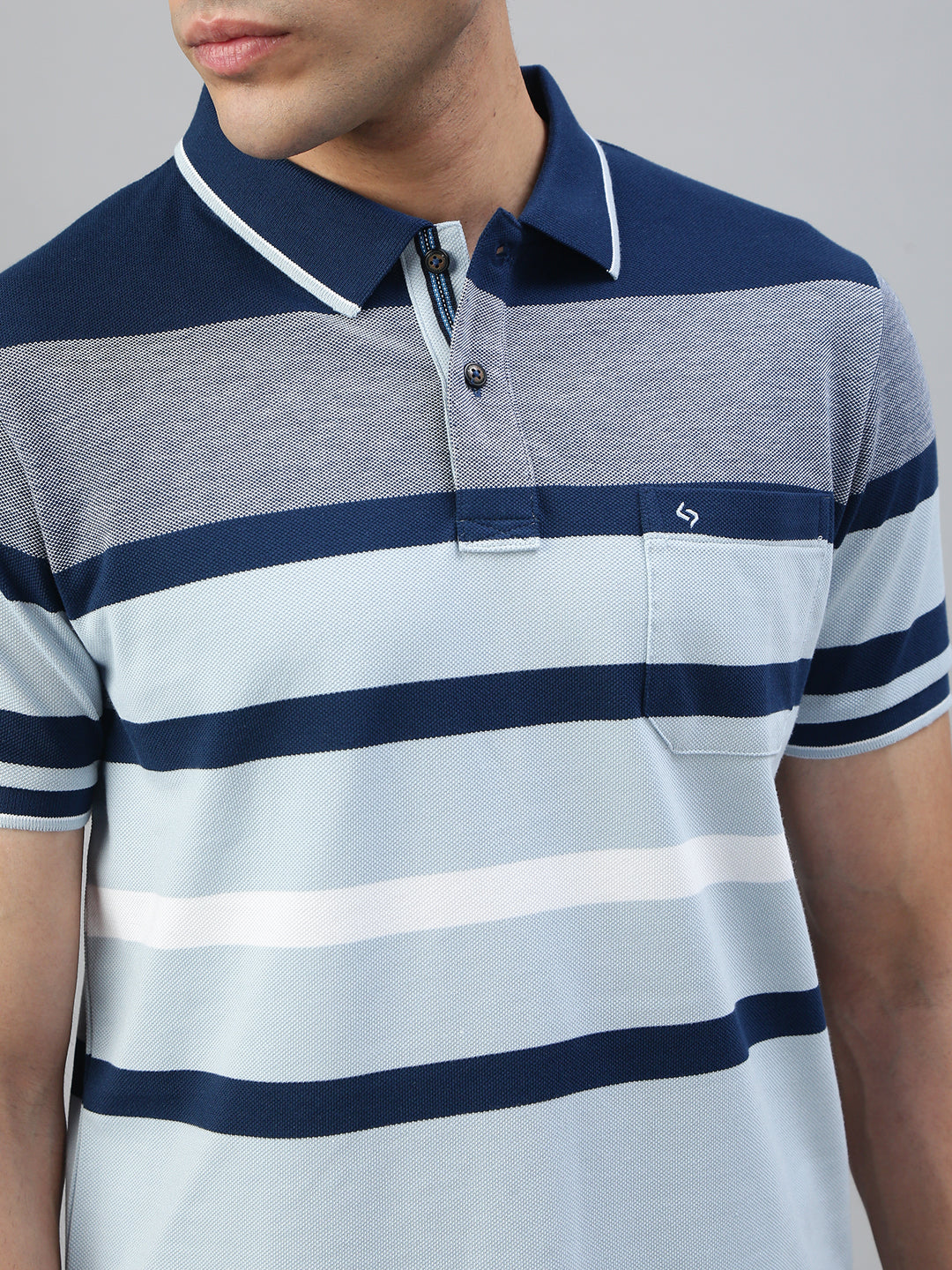 Classic Polo Men's Half Sleeve Multicolor Polo Neck Slim Fit Striped T-Shirt||VTA - 293 B SF P