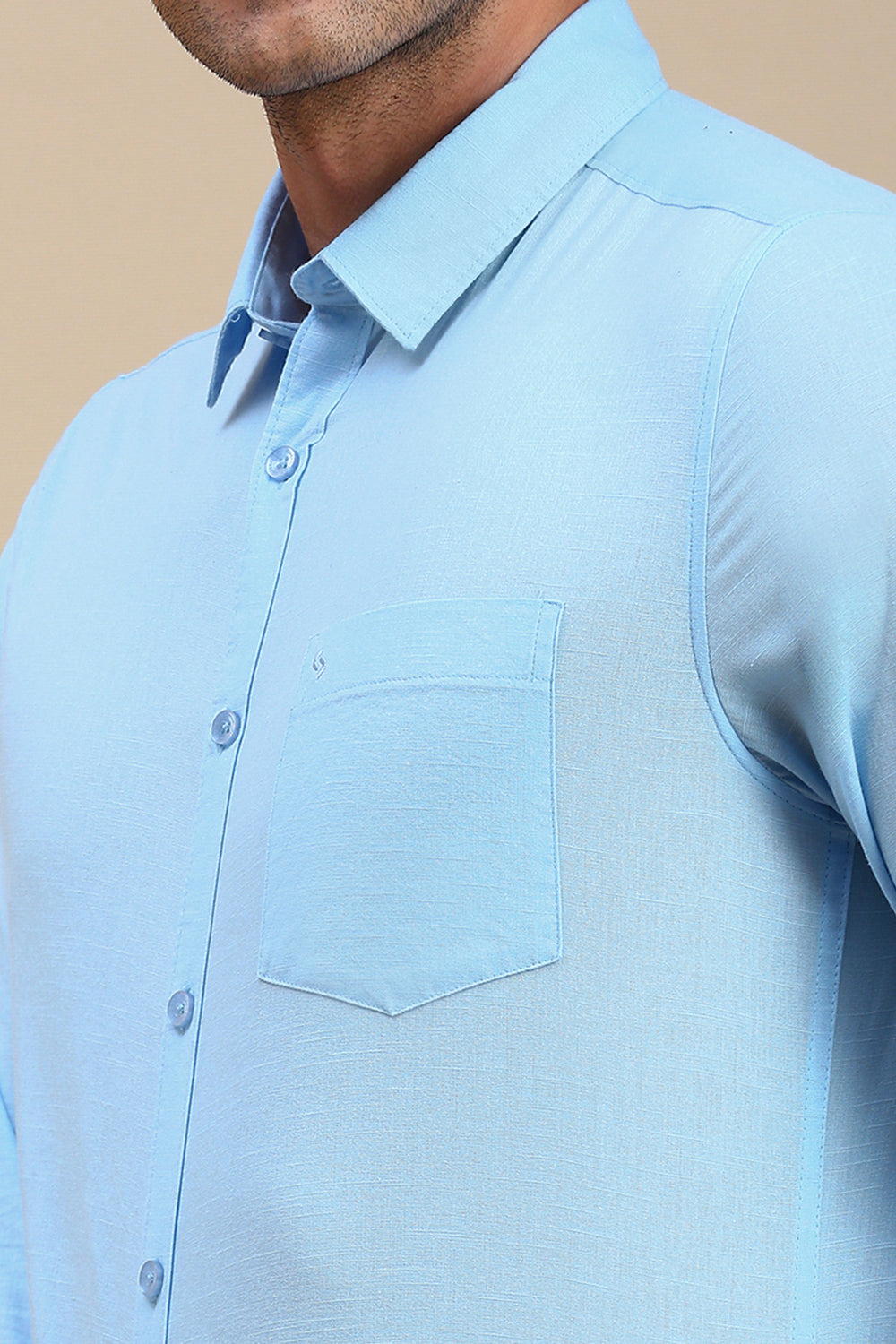 Classic Polo Men's Full Sleeve Blue Polo Neck Slim Fit Solid Casual Shirt | TOY-TRALIX-S.BLUE SF FS