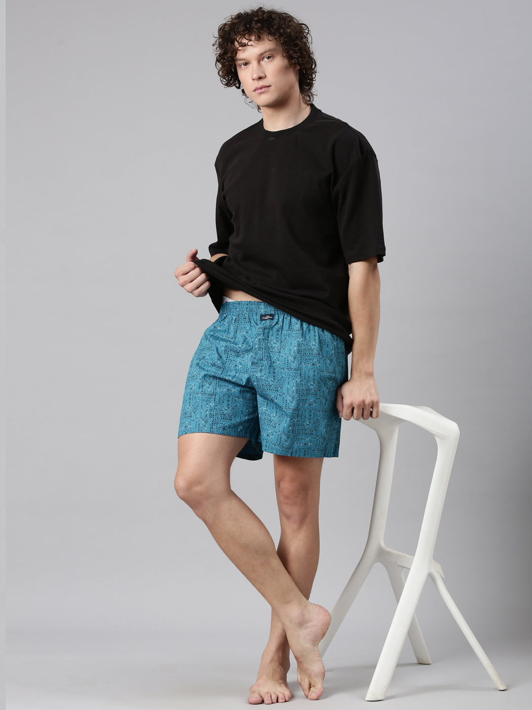 Classic Polo Men's Checked/All-Over Print Slim Fit Cotton Boxer Shorts Pack Of 2 | BXT-64-PRT-CHK