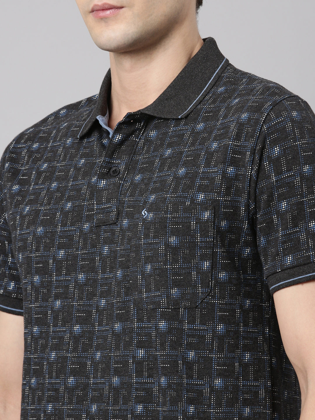 Classic Polo Men's Polo Neck Cotton Black Slim Fit Printed T-Shirt | BEAU-247 B SF P