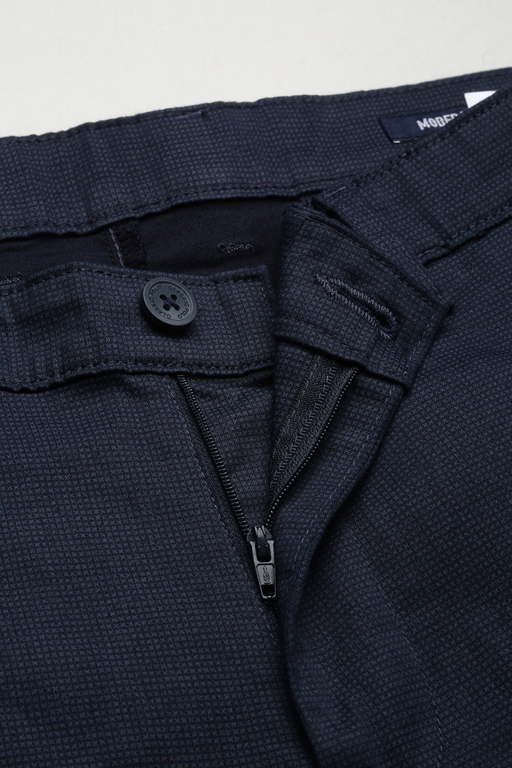 Classic Polo Men's Navy Moderate Fit Printed Trousers | TP2-CL 12 B-NVY-MF-LY