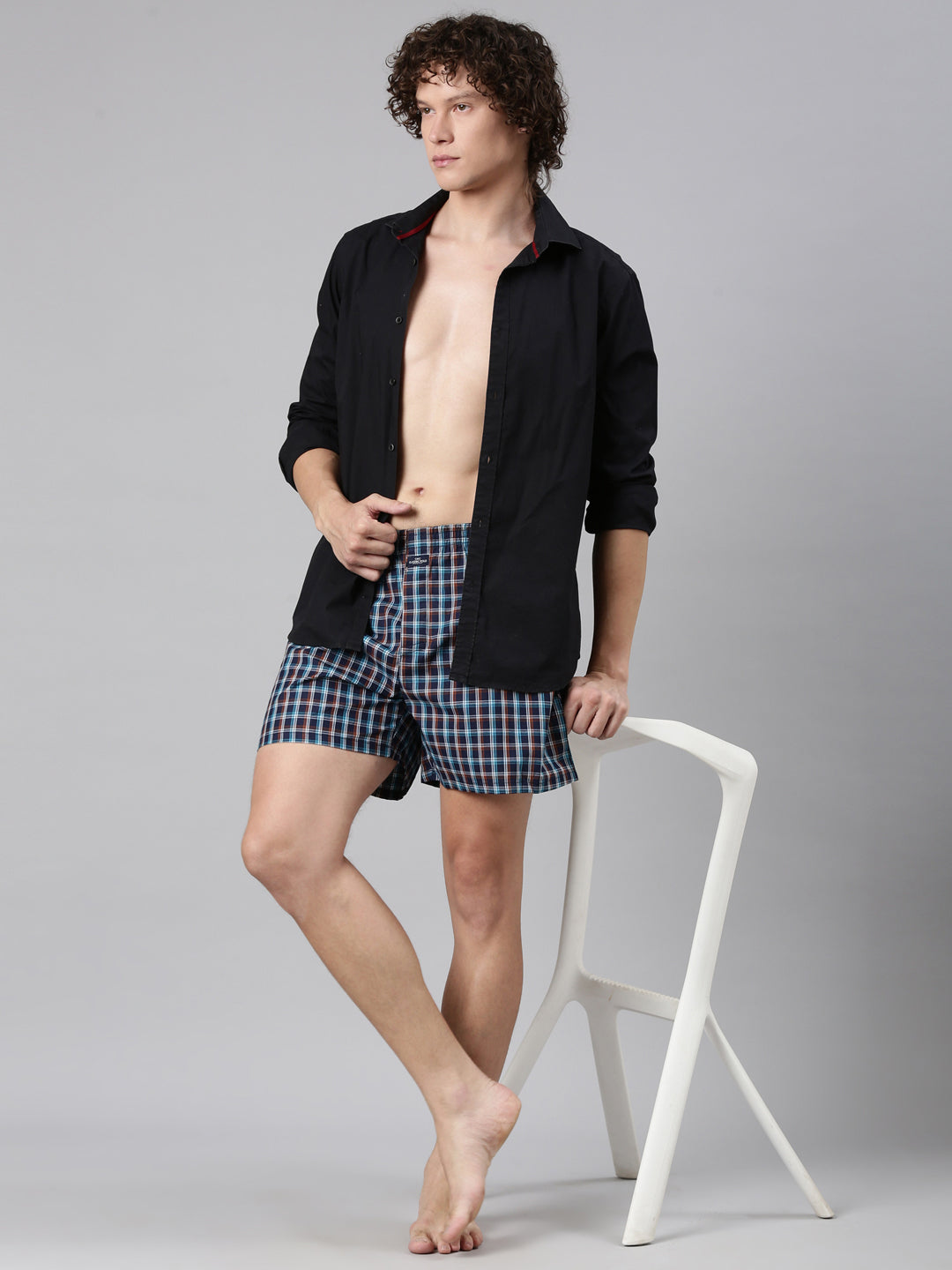 Classic Polo Men's Checked/Solid Slim Fit Cotton Boxer Shorts Pack Of 2 | BXT-54-CHK-SLD