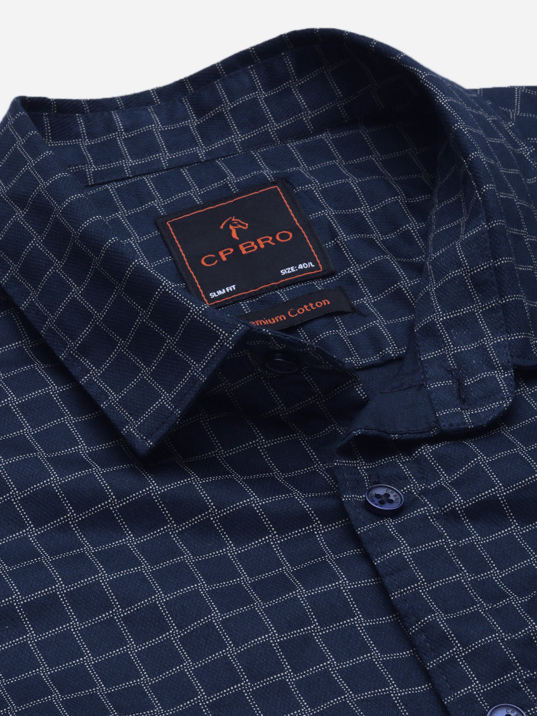Classic Polo Men's Polo Neck Cotton Navy Blue Slim Fit Printed Shirt | SBP1-26A-FS-PRT-BSL