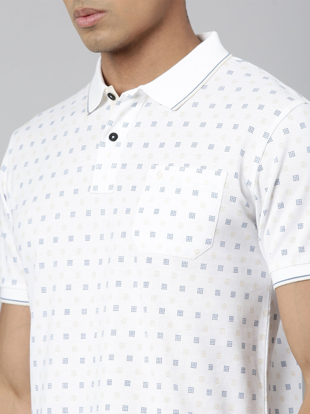 Classic Polo Men's Polo Neck Cotton Slim Fit Printed T-Shirt | BELLO-280 A SF P