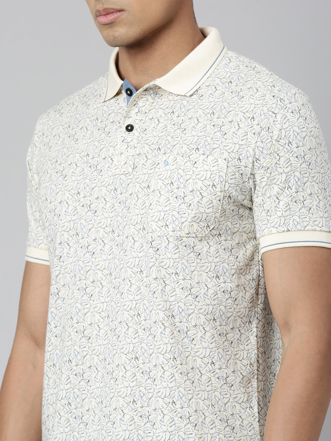 Classic Polo Men's Polo Neck Cotton Multi Slim Fit Printed T-Shirt | BELLO-255 B SF P