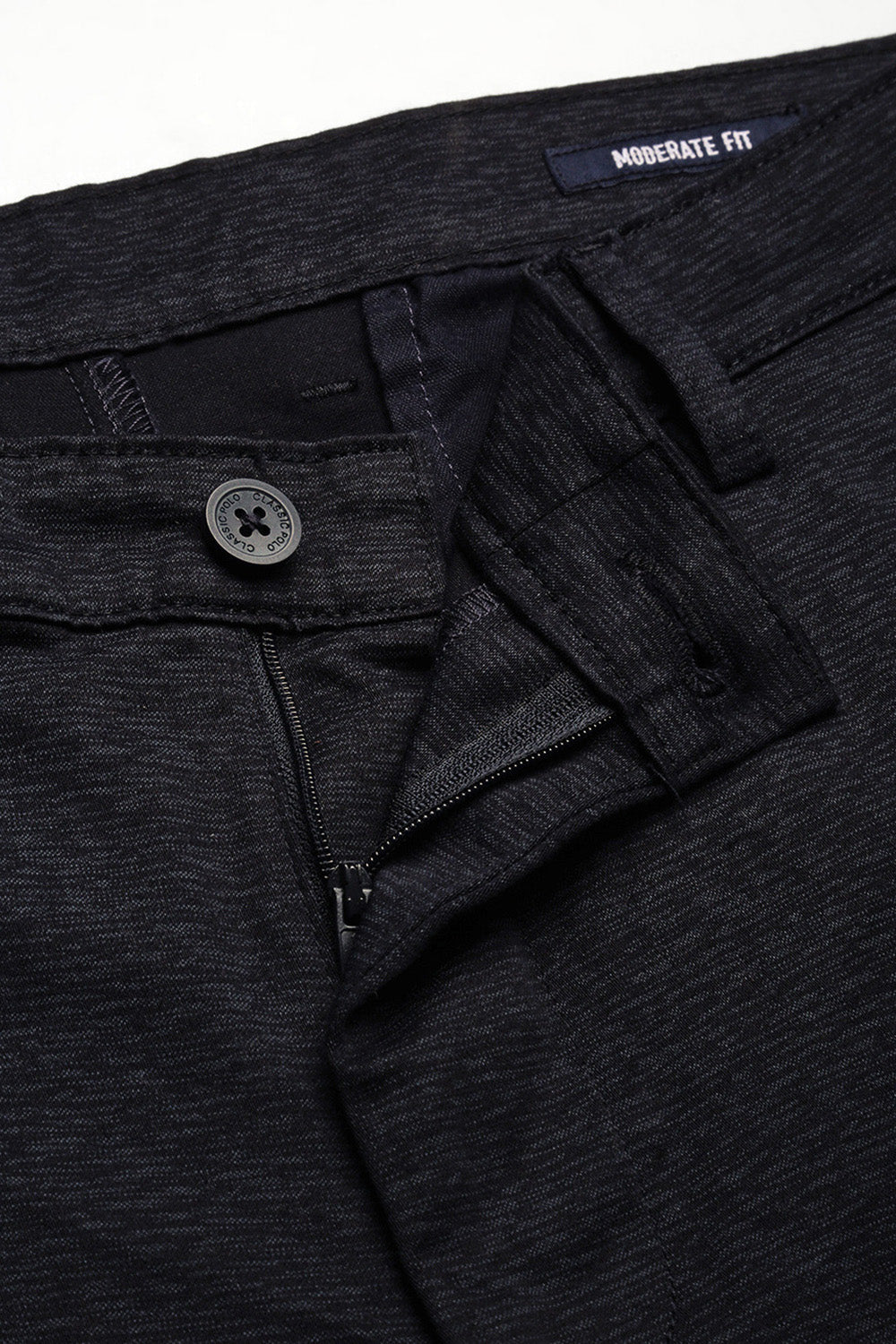 Classic Polo Men's Navy Moderate Fit Printed Trousers | TP2-CL 11 A-NVY-MF-LY