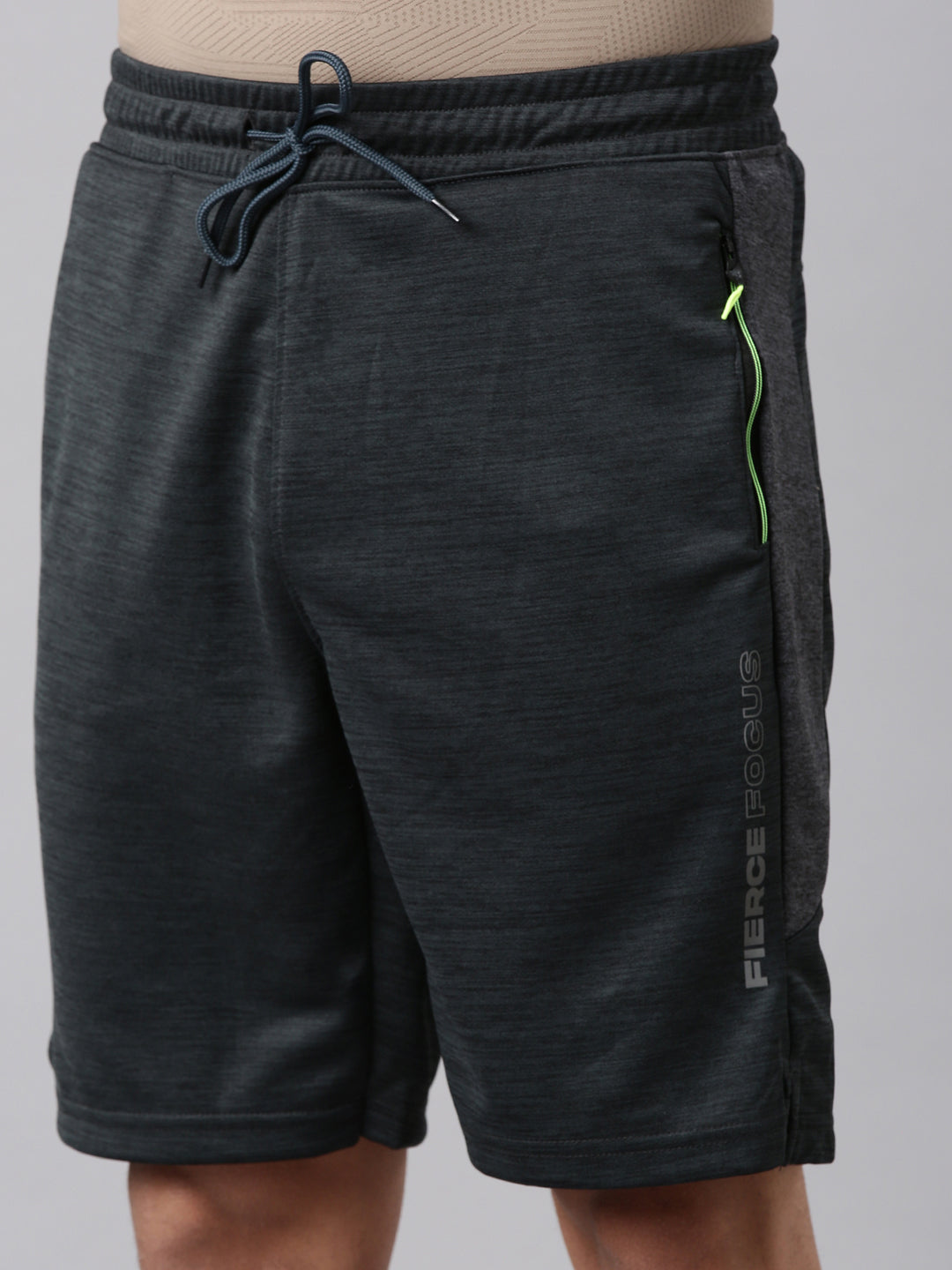 Classic Polo Men's Charcoal Grey Slim Fit Solid Polyester Active Wear Shorts | CP-SPZ-SH-01 A