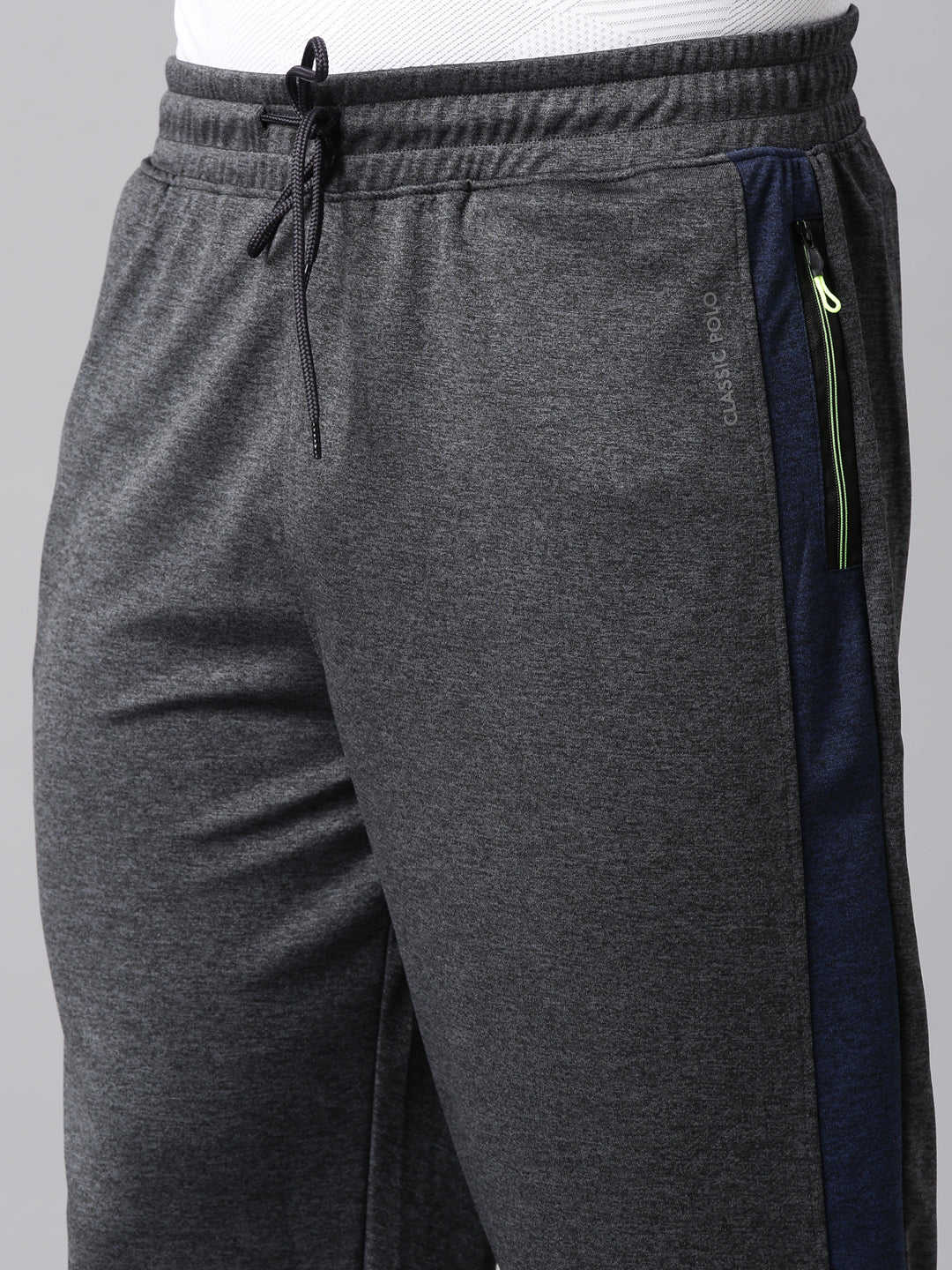 Classic Polo Men's Dark Grey Slim Fit Solid Polyester Active Wear Trackpant | CP-SPZ-TP-01 D