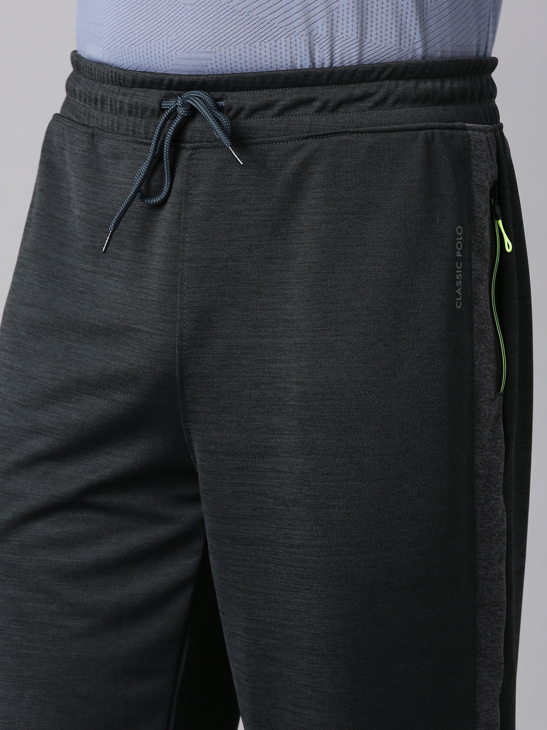 Classic Polo Men's Charcoal Grey Slim Fit Solid Polyester Active Wear Trackpant | CP-SPZ-TP-01 A