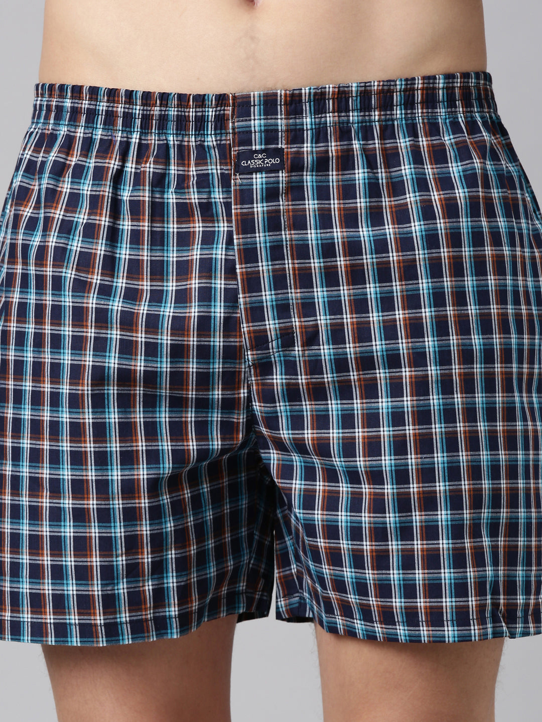 Classic Polo Men's Checked/Solid Slim Fit Cotton Boxer Shorts Pack Of 2 | BXT-54-CHK-SLD