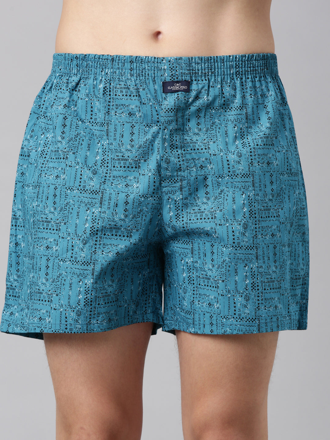 Classic Polo Men's Checked/All-Over Print Slim Fit Cotton Boxer Shorts Pack Of 2 | BXT-64-PRT-CHK