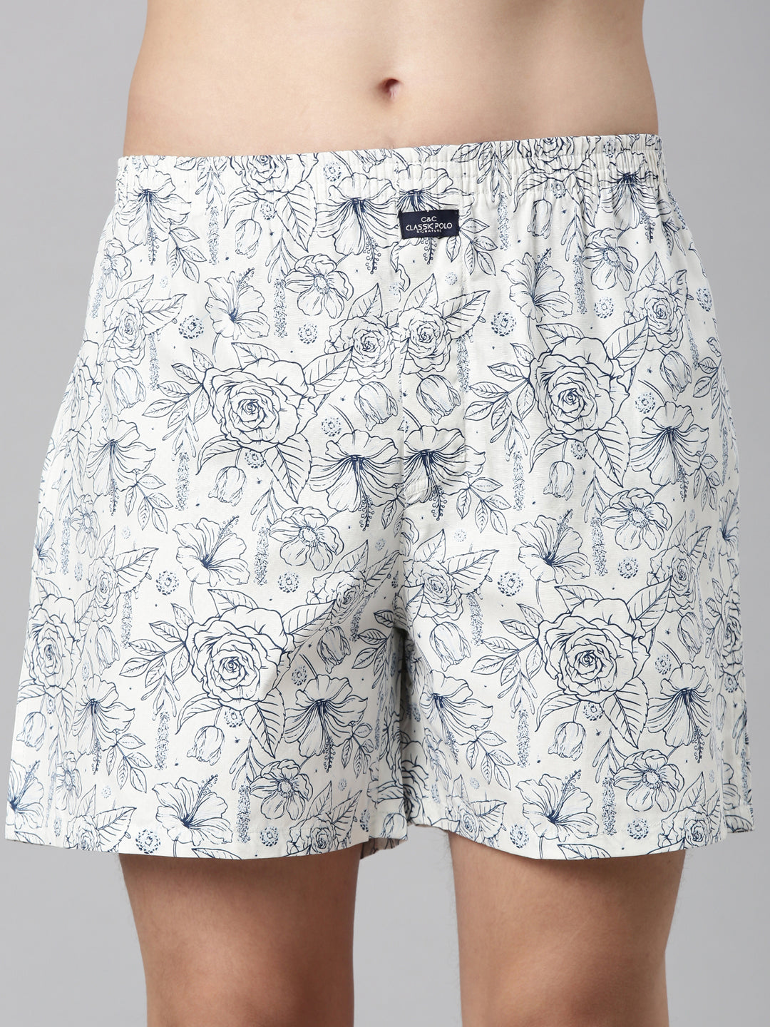 Classic Polo Men's Checked/All-Over Print Slim Fit Cotton Boxer Shorts Pack Of 2 | BXT-103-CHK-PRT