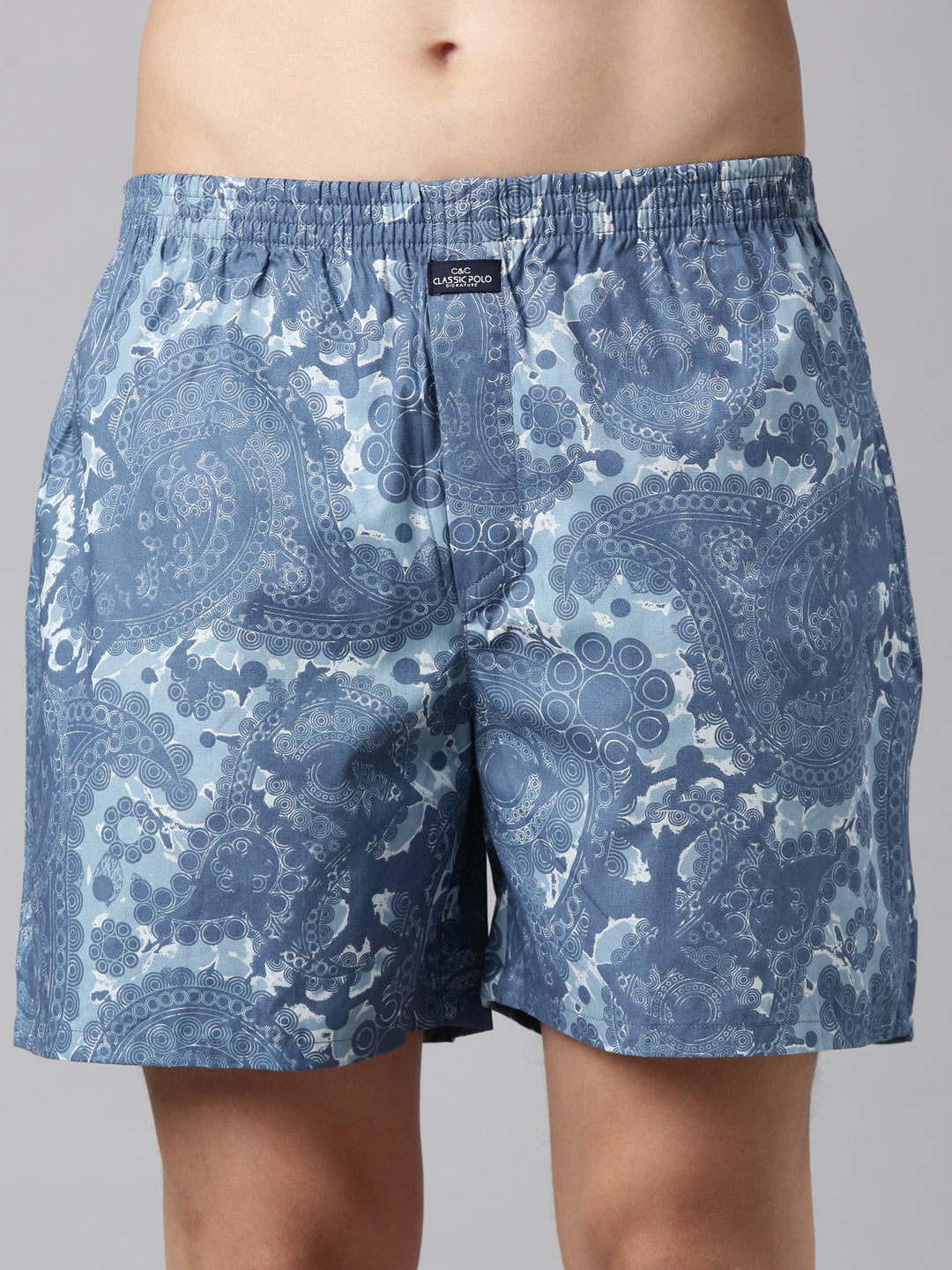 Classic Polo Men's All-Over Print/Solid Slim Fit Cotton Boxer Shorts Pack Of 2 | BXT-101-PRT-SLD